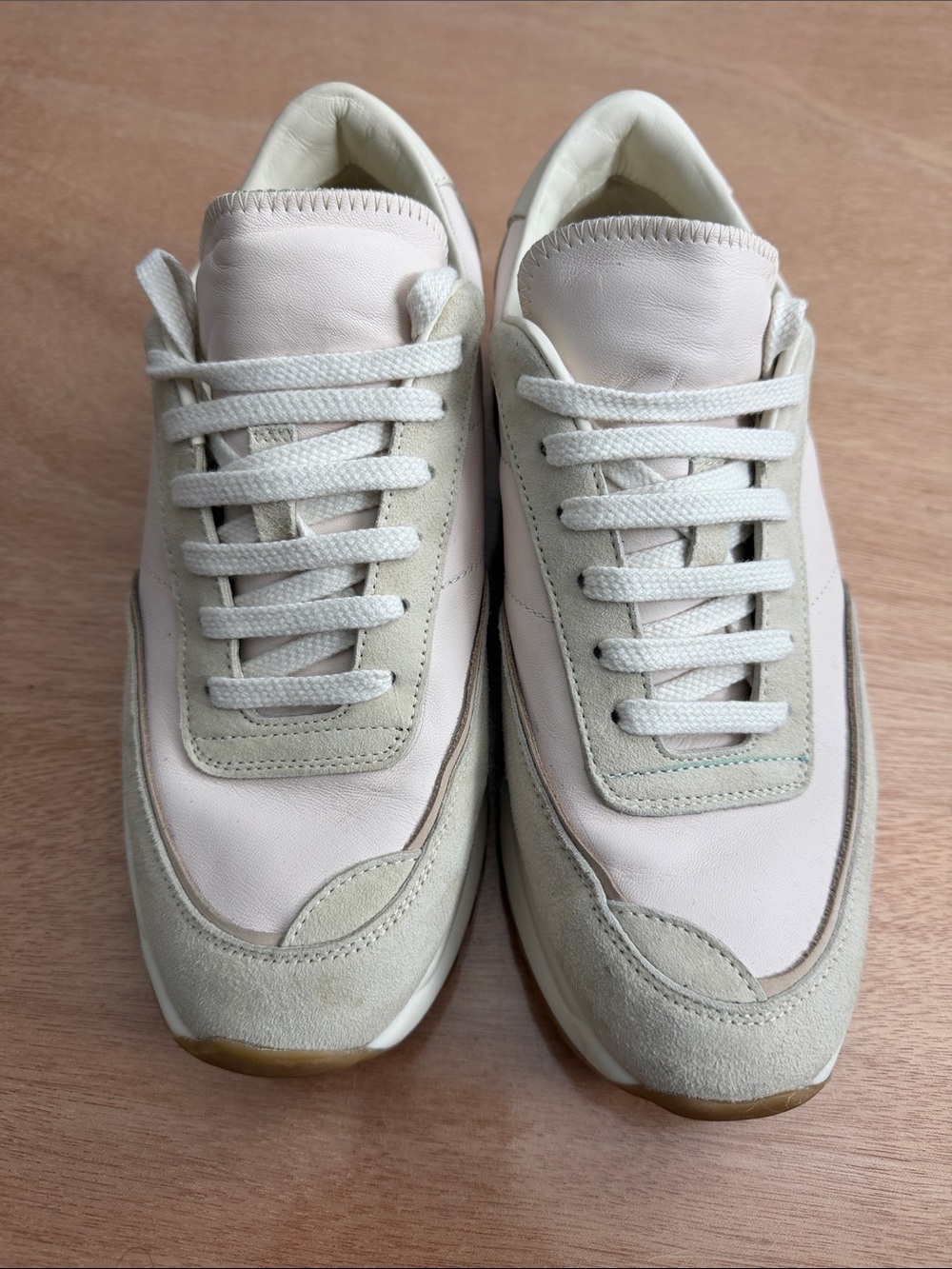 Common Projects Nude and Beige Leather Runner Sneakers